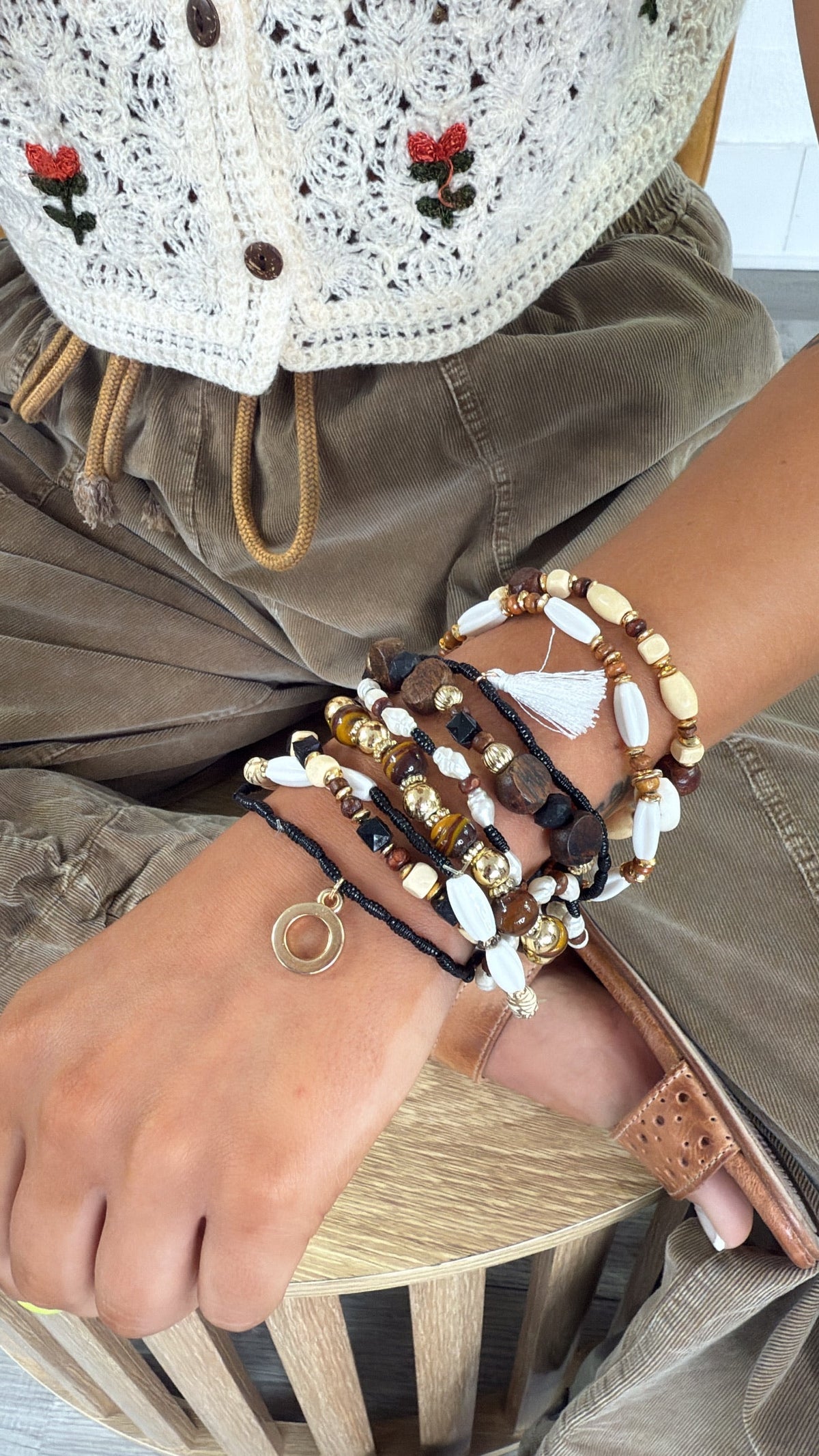 Midnight Tide Bracelet Stack, Brown Multi