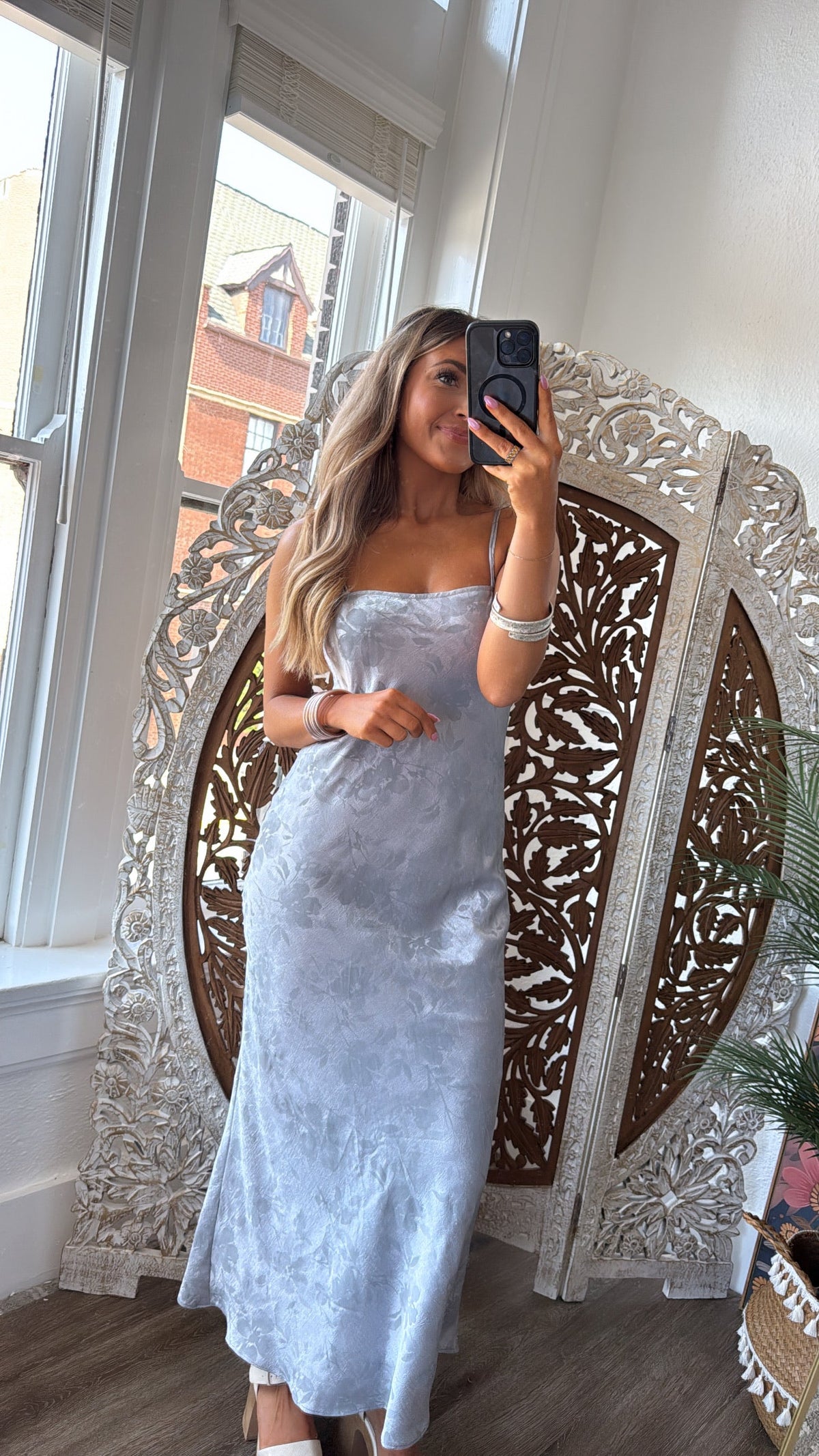 Chapel Smoke Midi Dress, Blue Steel