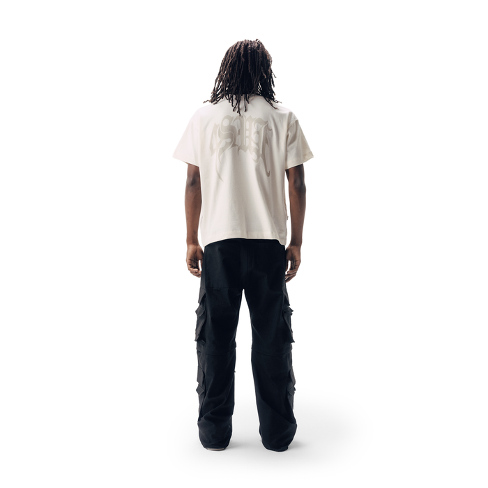 CAMISETA BOXY BARRA DUPLA 4SUF OFF WHITE