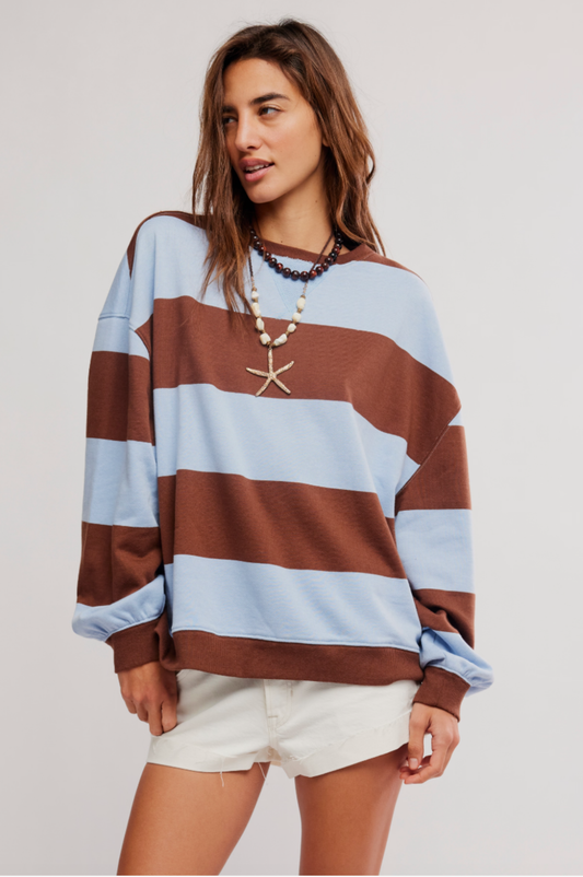 Classic Striped Oversized Crewneck