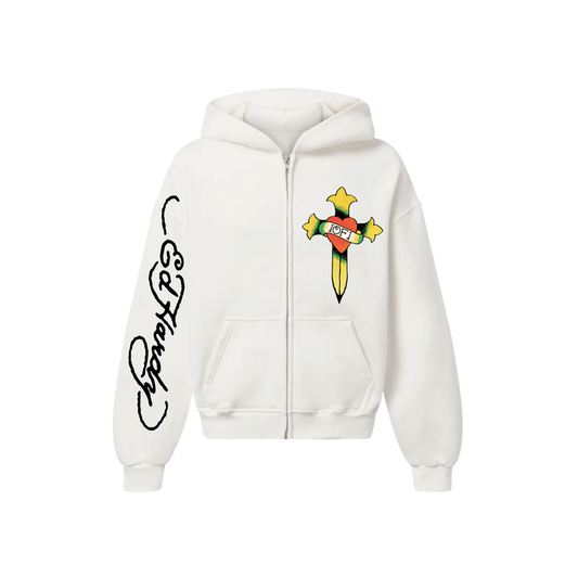 1of1 Ed Hardy "Love Is A Gamble" Zip Up Hoodie