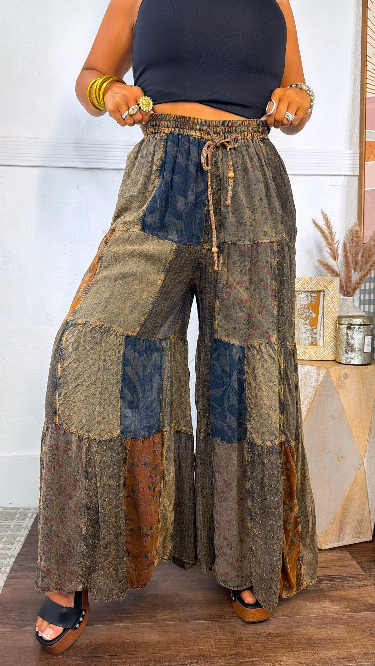 Mossy Path Patchwork Pant, Amber