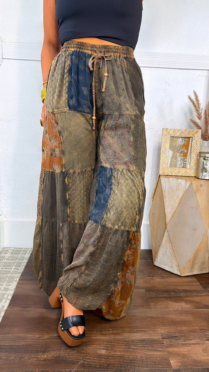 Mossy Path Patchwork Pant, Amber