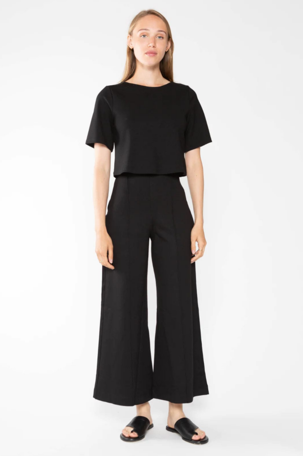 Scuba Cropped Wide Leg Pant
