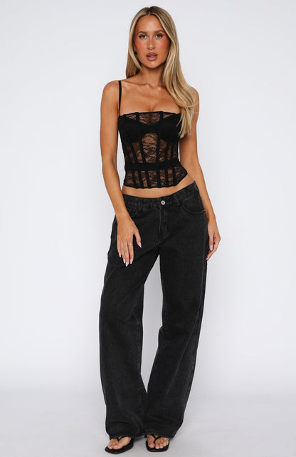 I'm Irreplaceable Lace Bustier Black