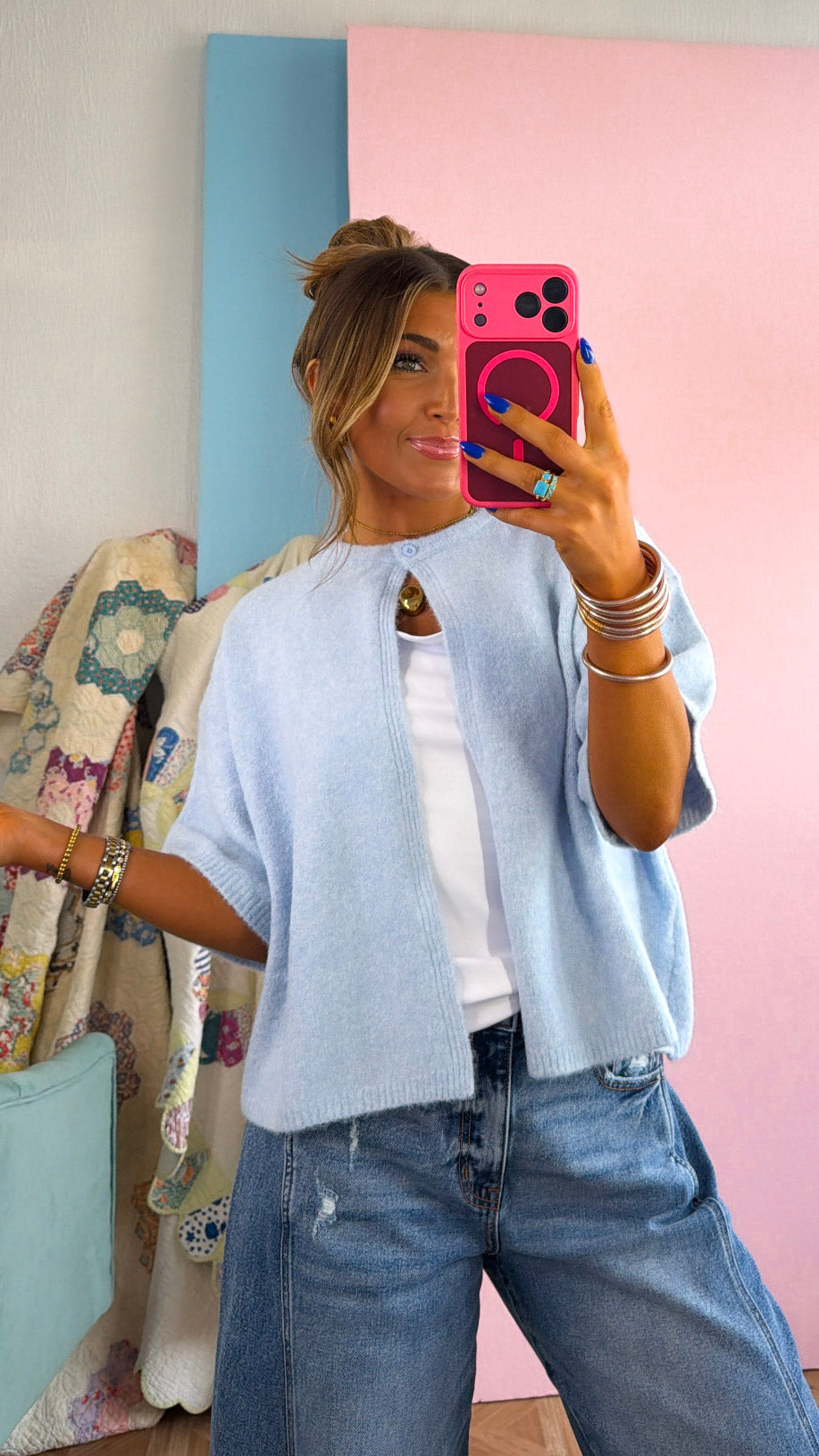 Lilac Skies Knit Sweater, Sky