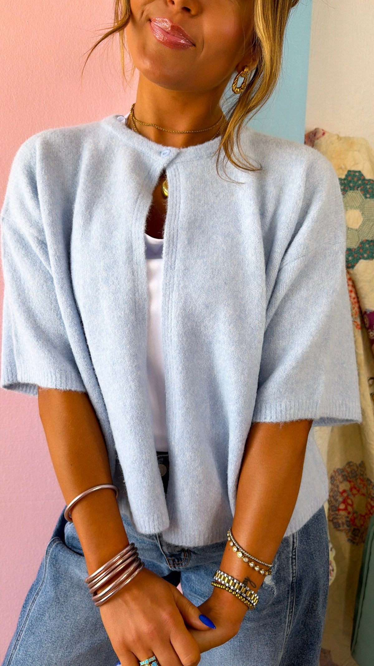 Lilac Skies Knit Sweater, Sky