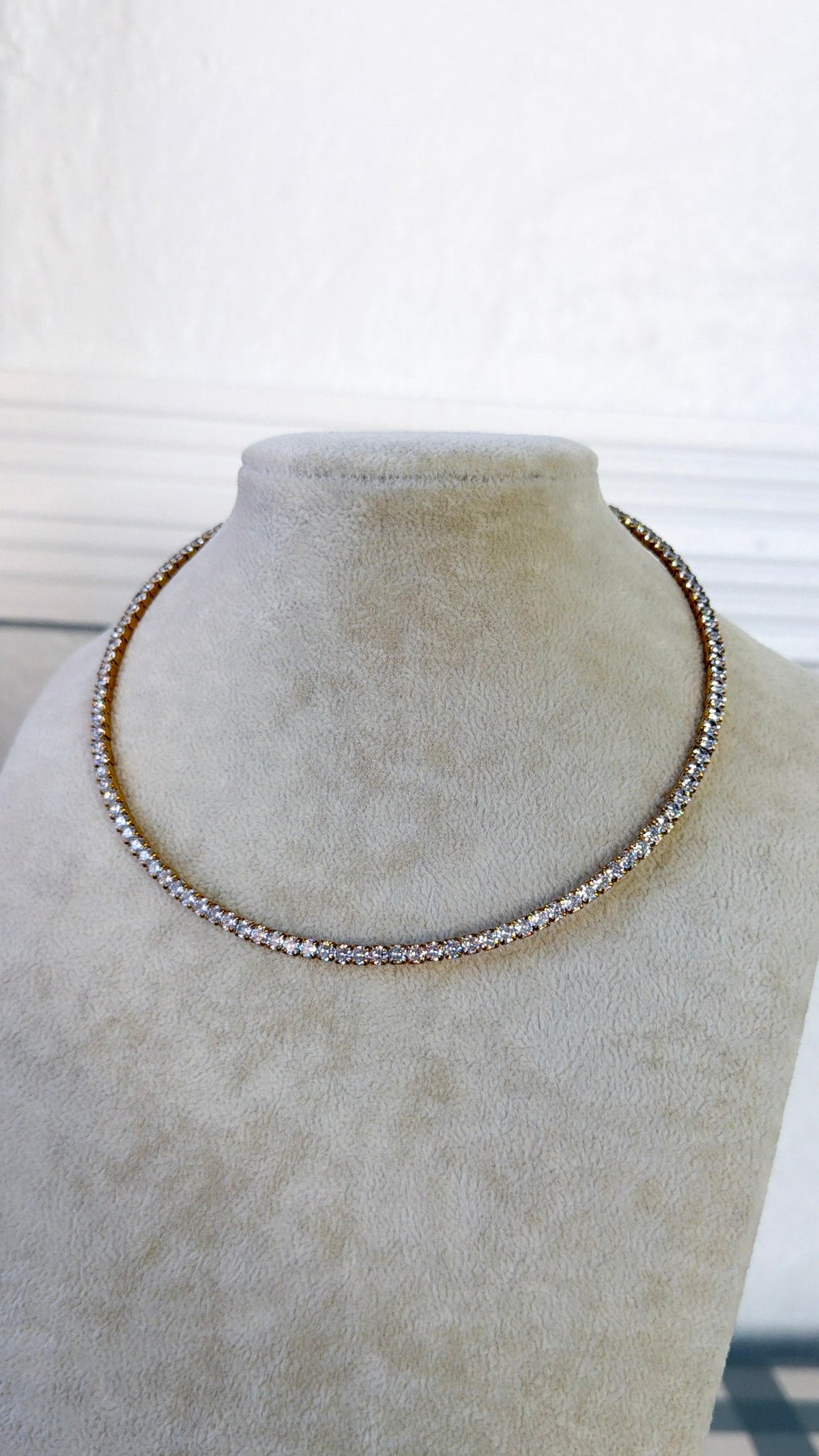Luxe Tennis Necklace, Gold