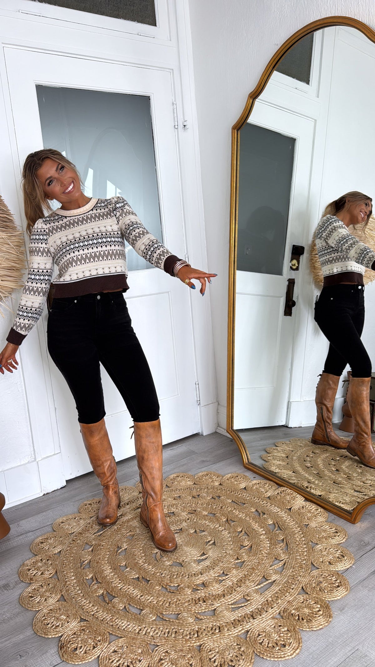 Maple Mist Sweater, Brown Multi