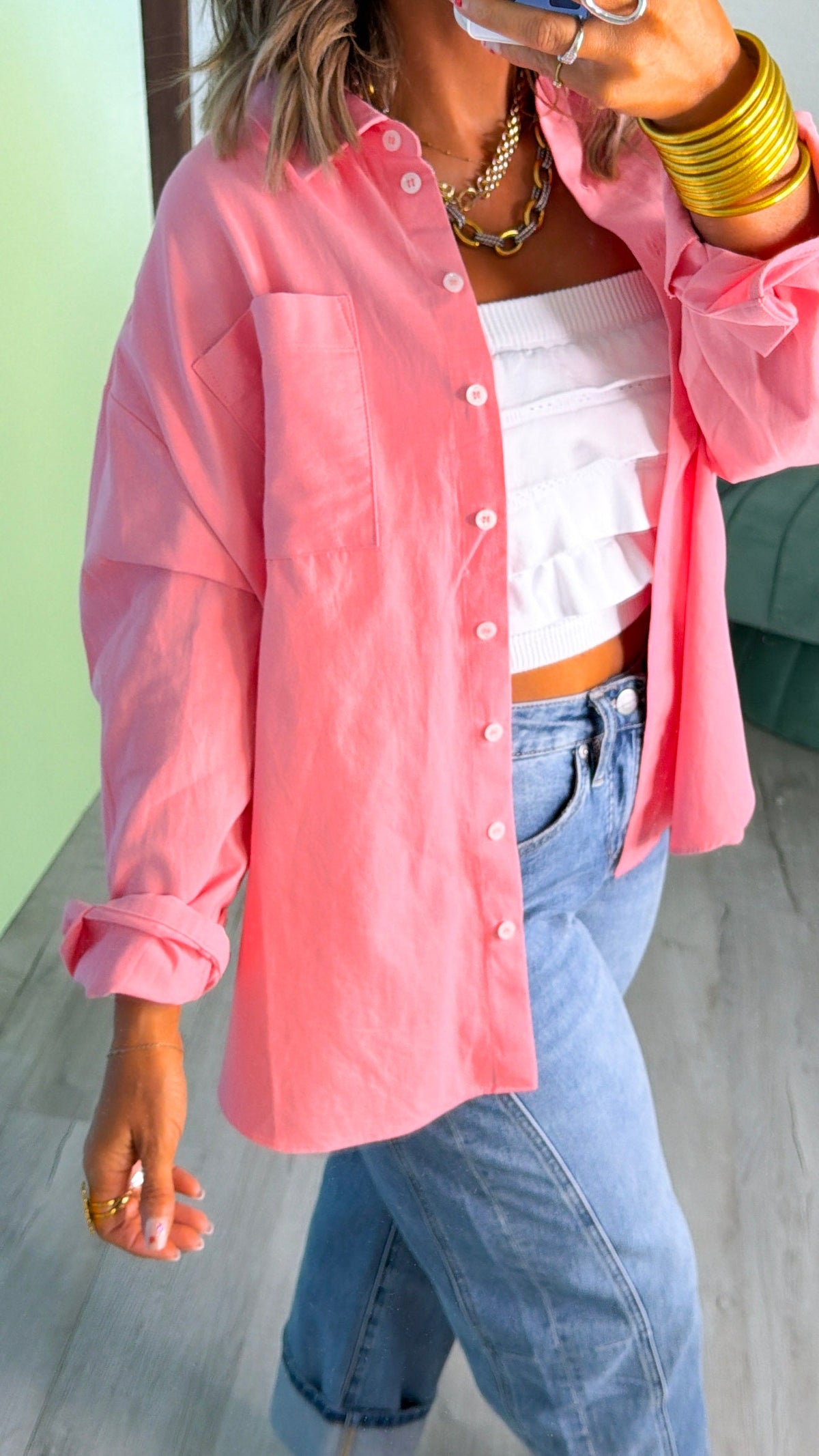 Lemonade Sippin' Button Down, Watermelon