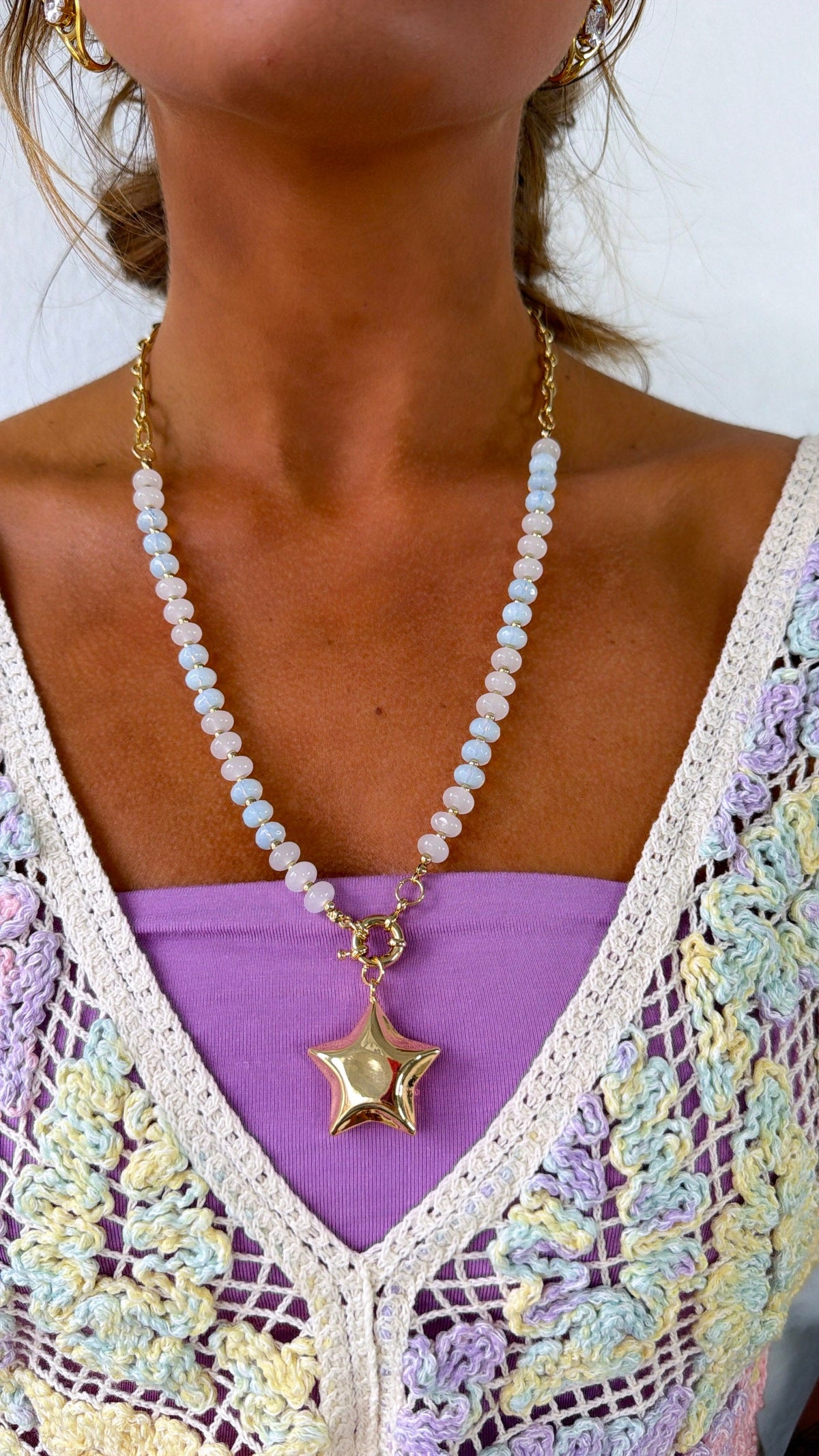 Pearl Puff Star Necklace