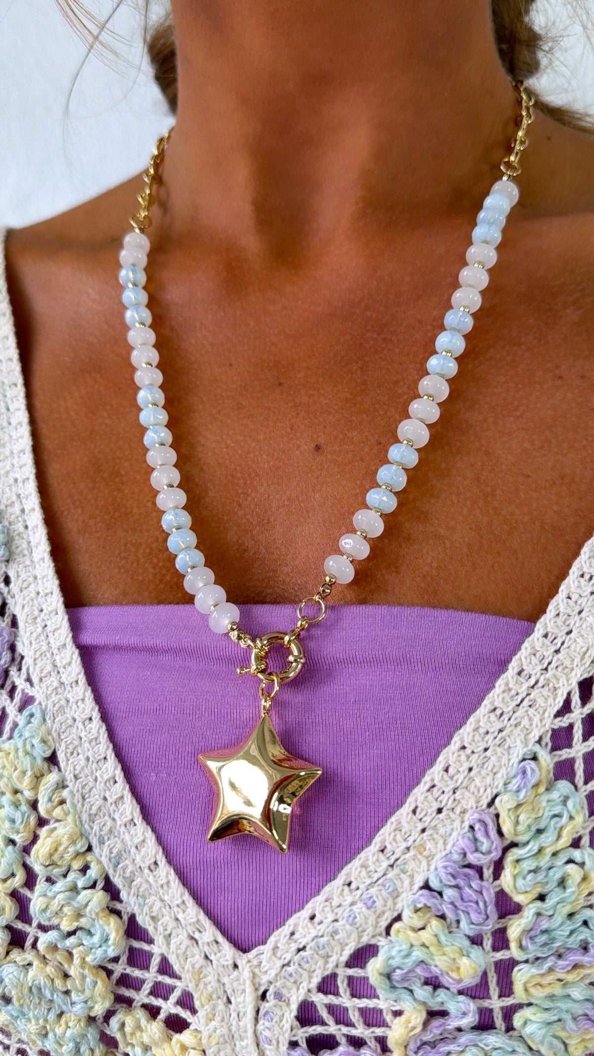 Pearl Puff Star Necklace