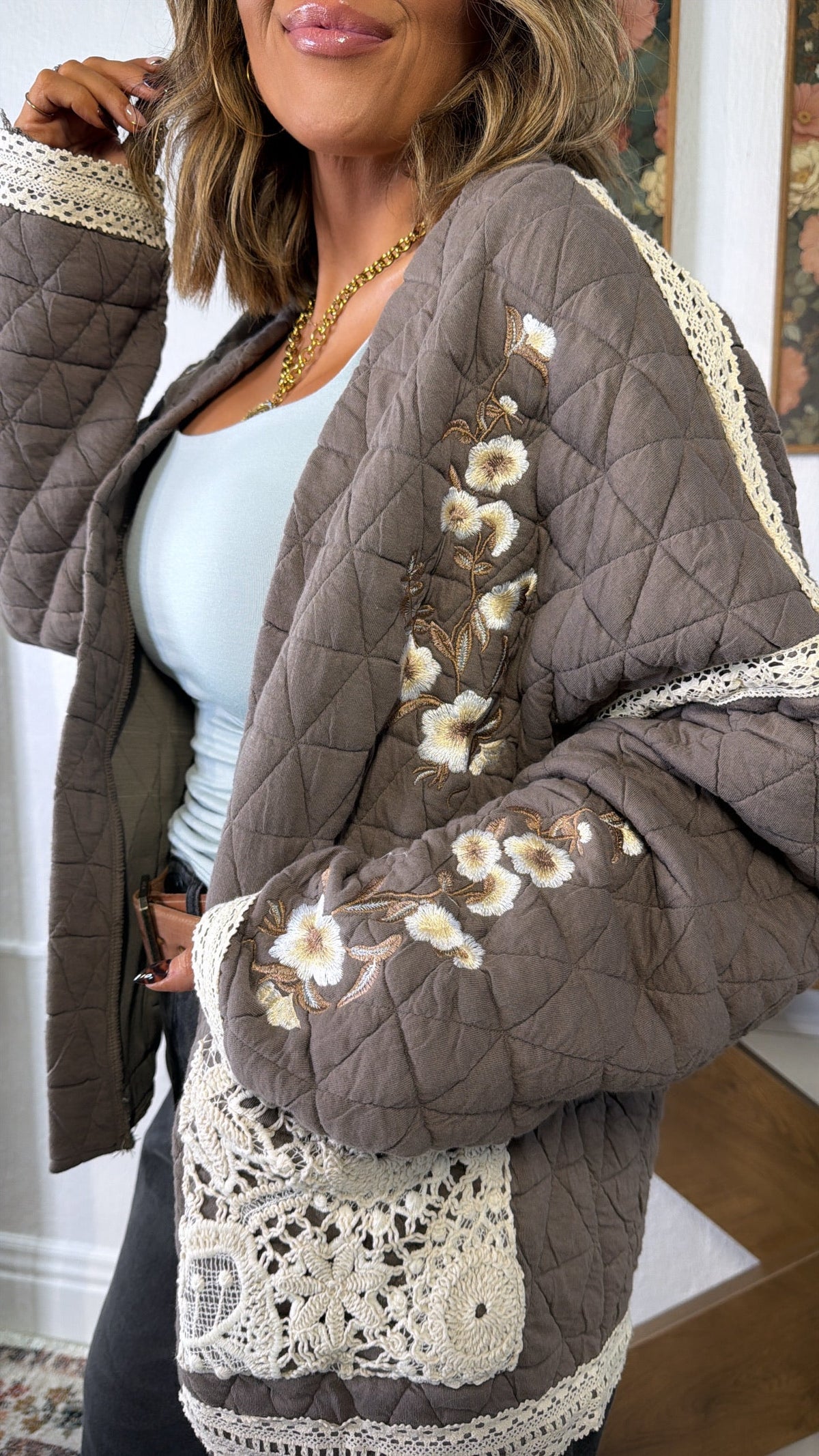 Canyon Quilted Jacket, Charcoal