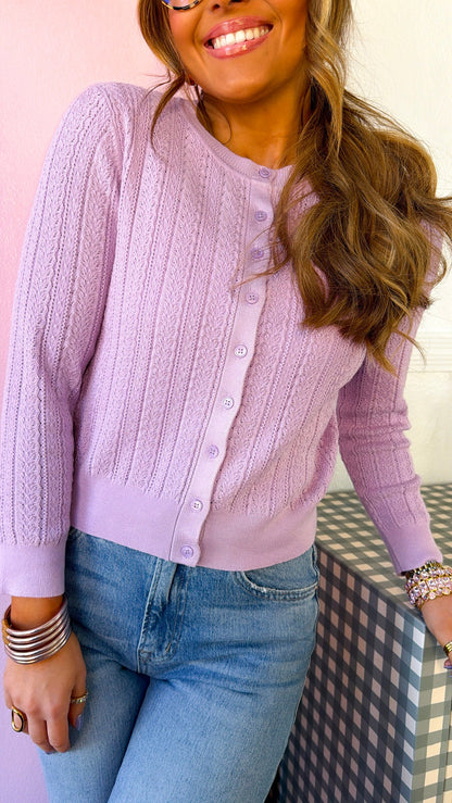 Bloomsbury Knit Cadigan, Lilac