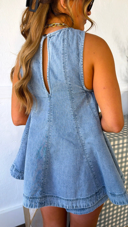 Blueberry Milk Denim Top, Denim