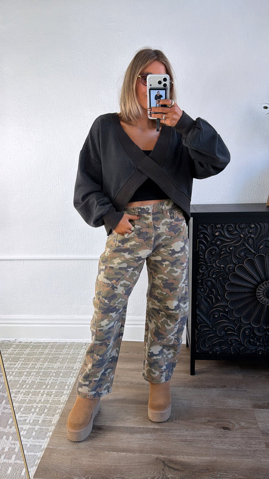 Gone Rouge Camo Washed Barrel Jeans