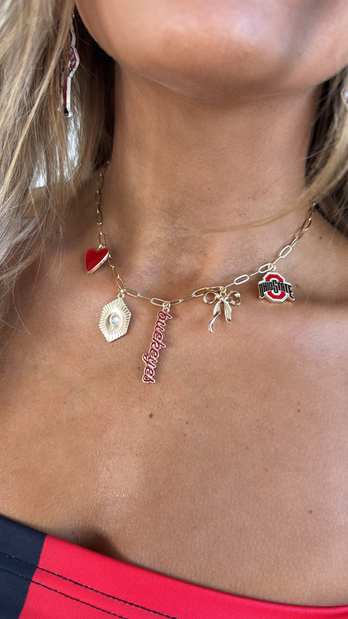 Buckeyes Paper Clip Charm Collector Necklace