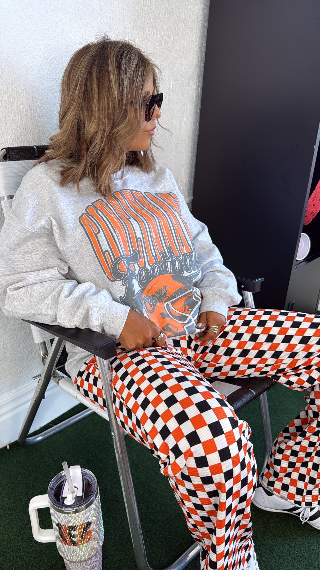 90's Cincinnati Football Oversized Sweatshirt, Grey