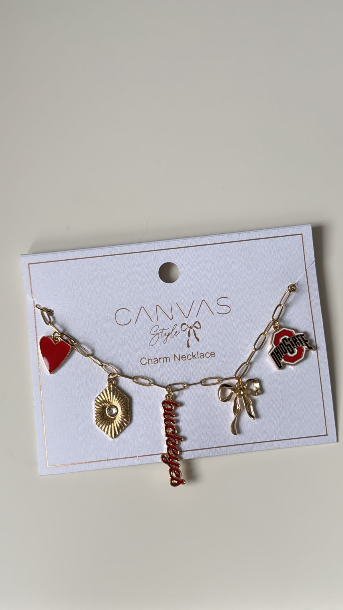 Buckeyes Paper Clip Charm Collector Necklace