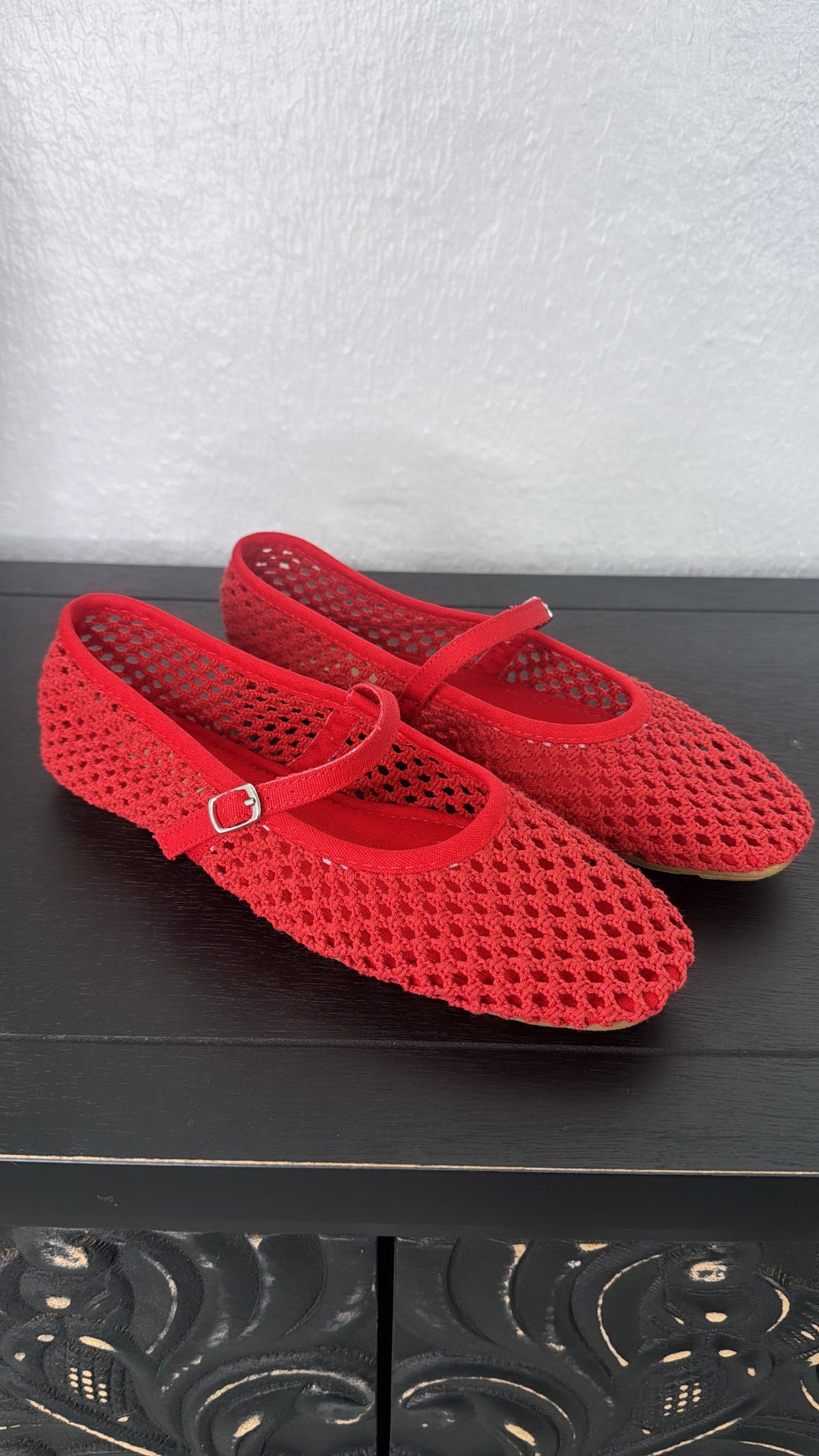 Dorothy Woven Ballet Flats, Red