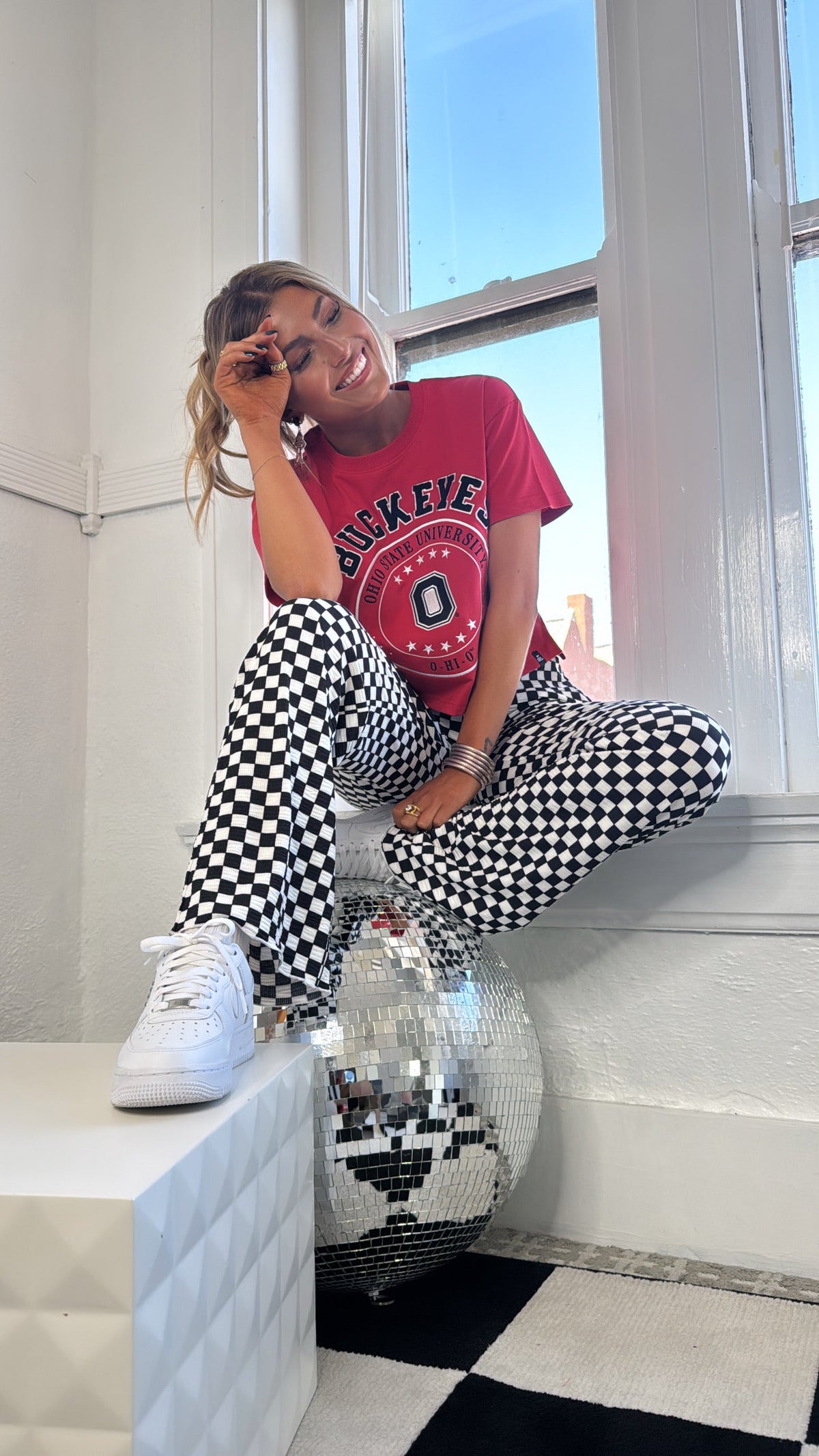 Big O Cropped Graphic Tee, Red