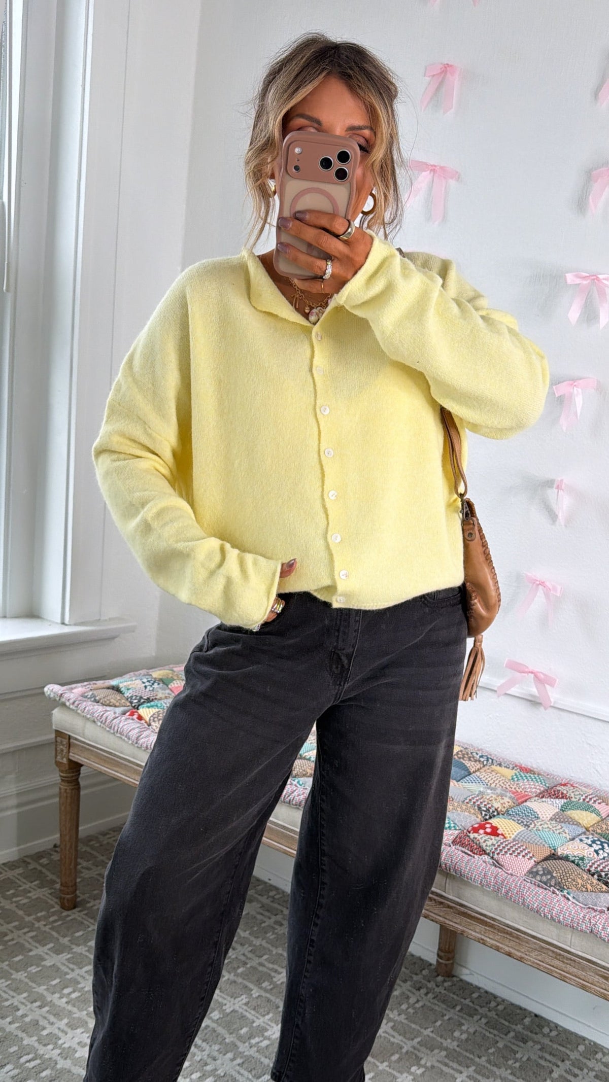 Penelope Knit Cardigan, Butter Yellow
