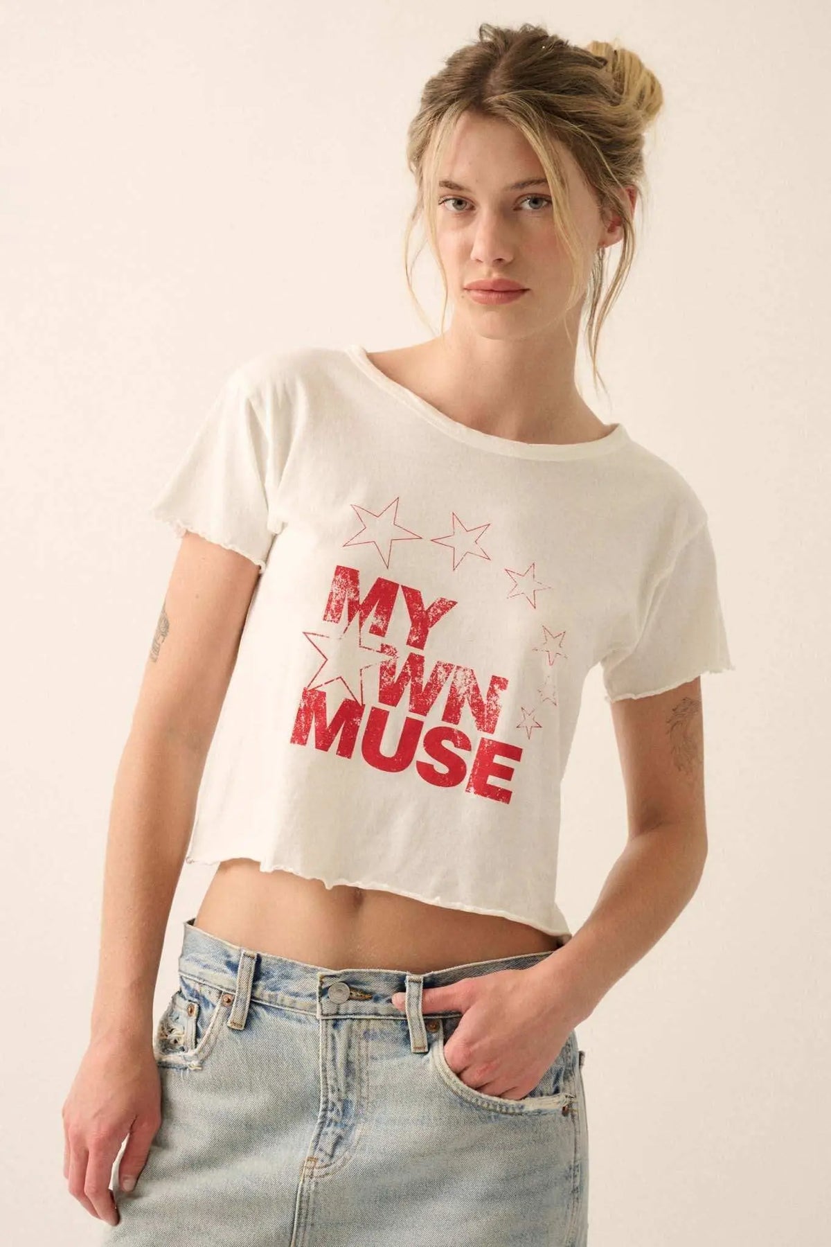 My Own Muse Cropped Graphic Baby Tee
