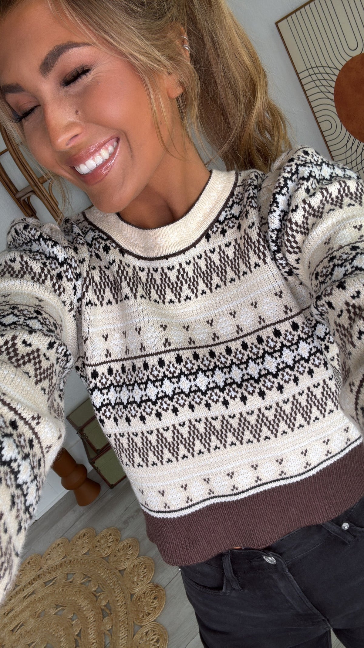 Maple Mist Sweater, Brown Multi