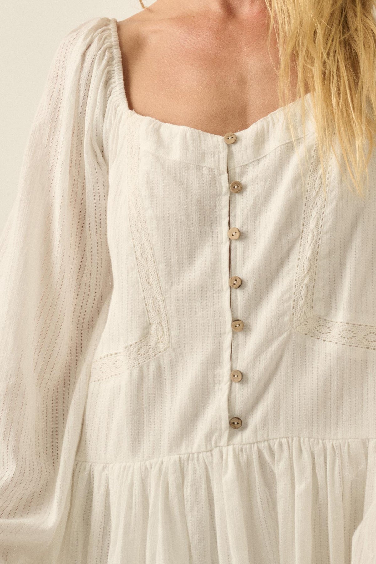 Perfectly Pretty Tonal-Stripe Babydoll Romper