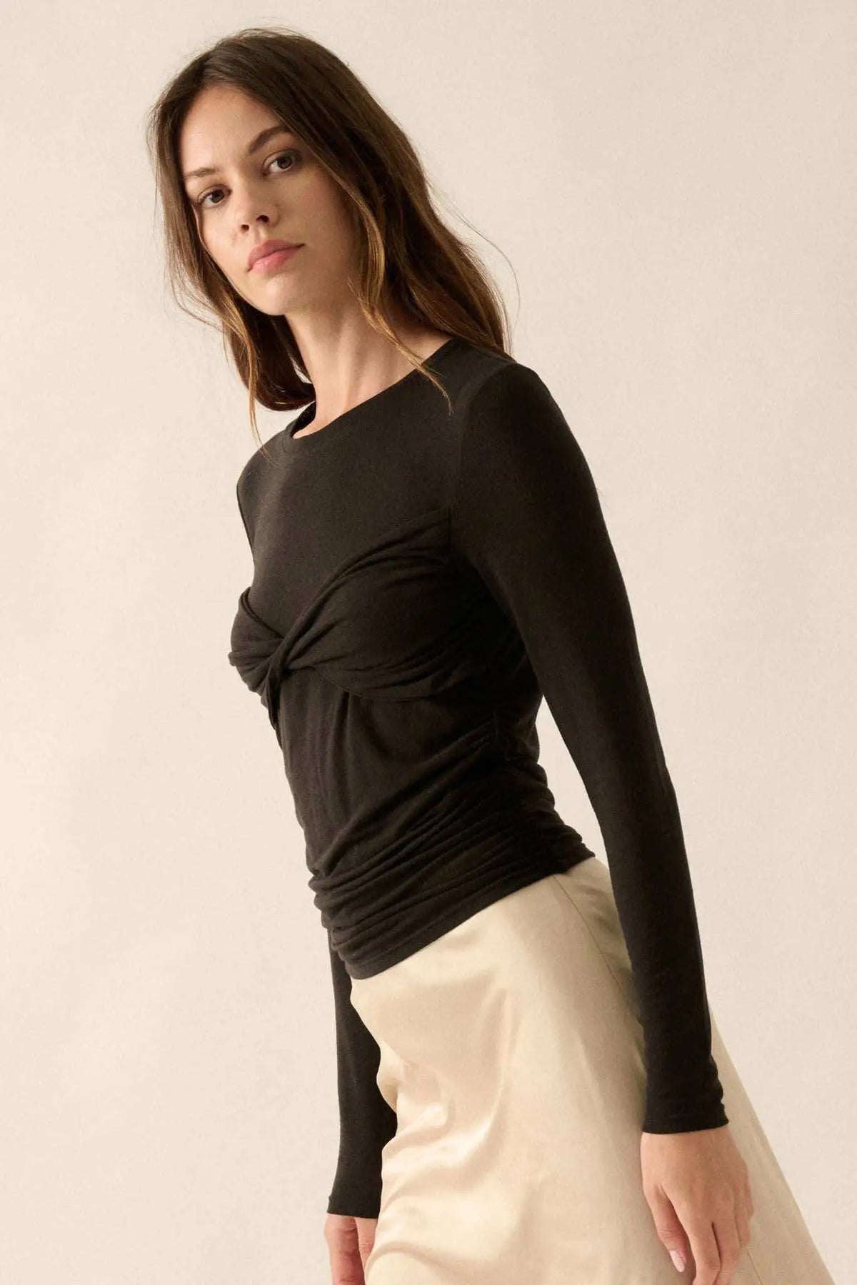 In a Twist Layered Twist-Front Baby Rib Top
