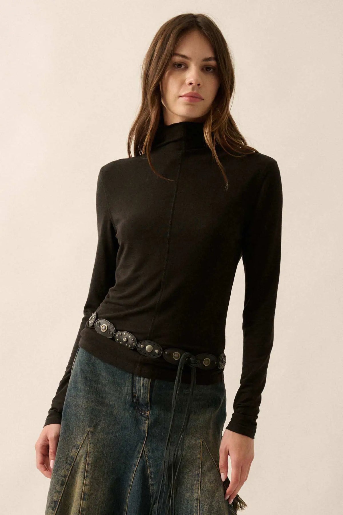 Above and Beyond Mock-Neck Baby Rib Top