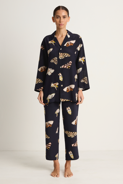 Olivia Von Halle Casablanca Pajamas - Notte Navy Moth