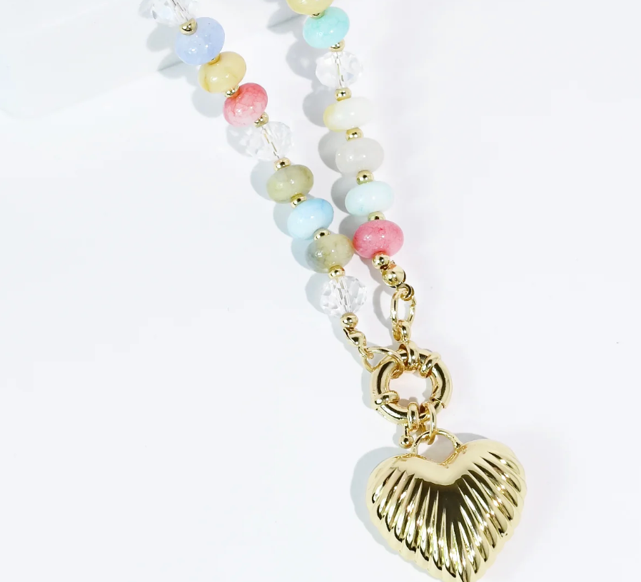 Multi Puff Heart Necklace