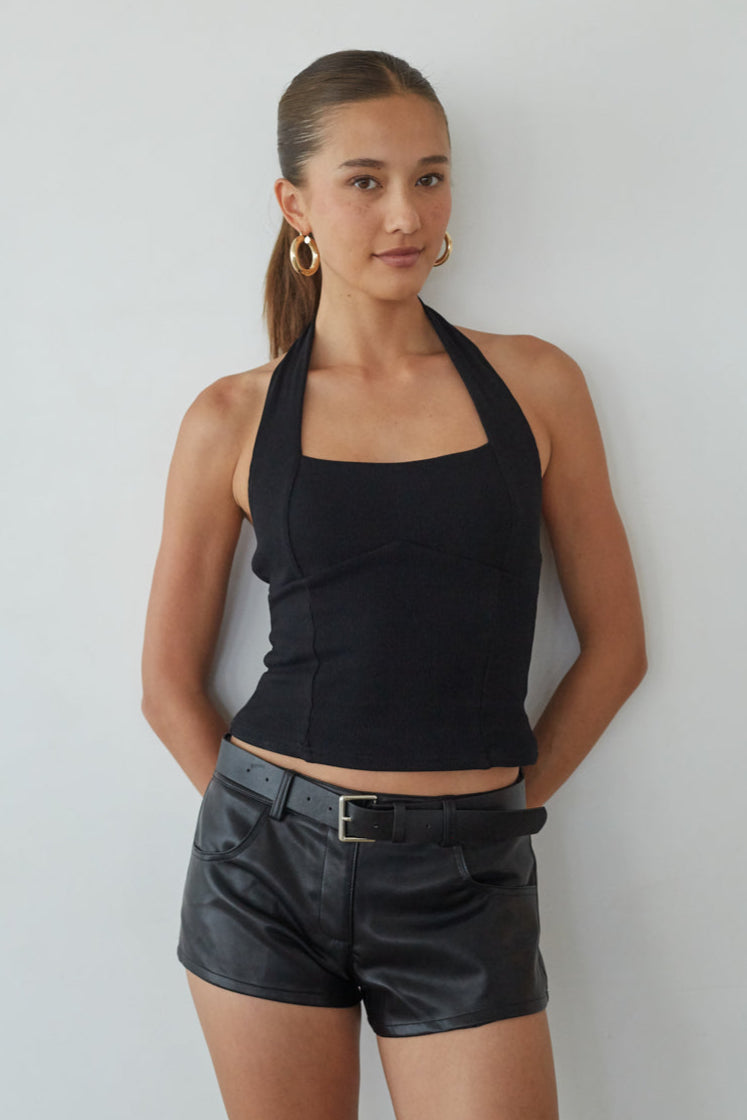 Tavi Ribbed Halter Top
