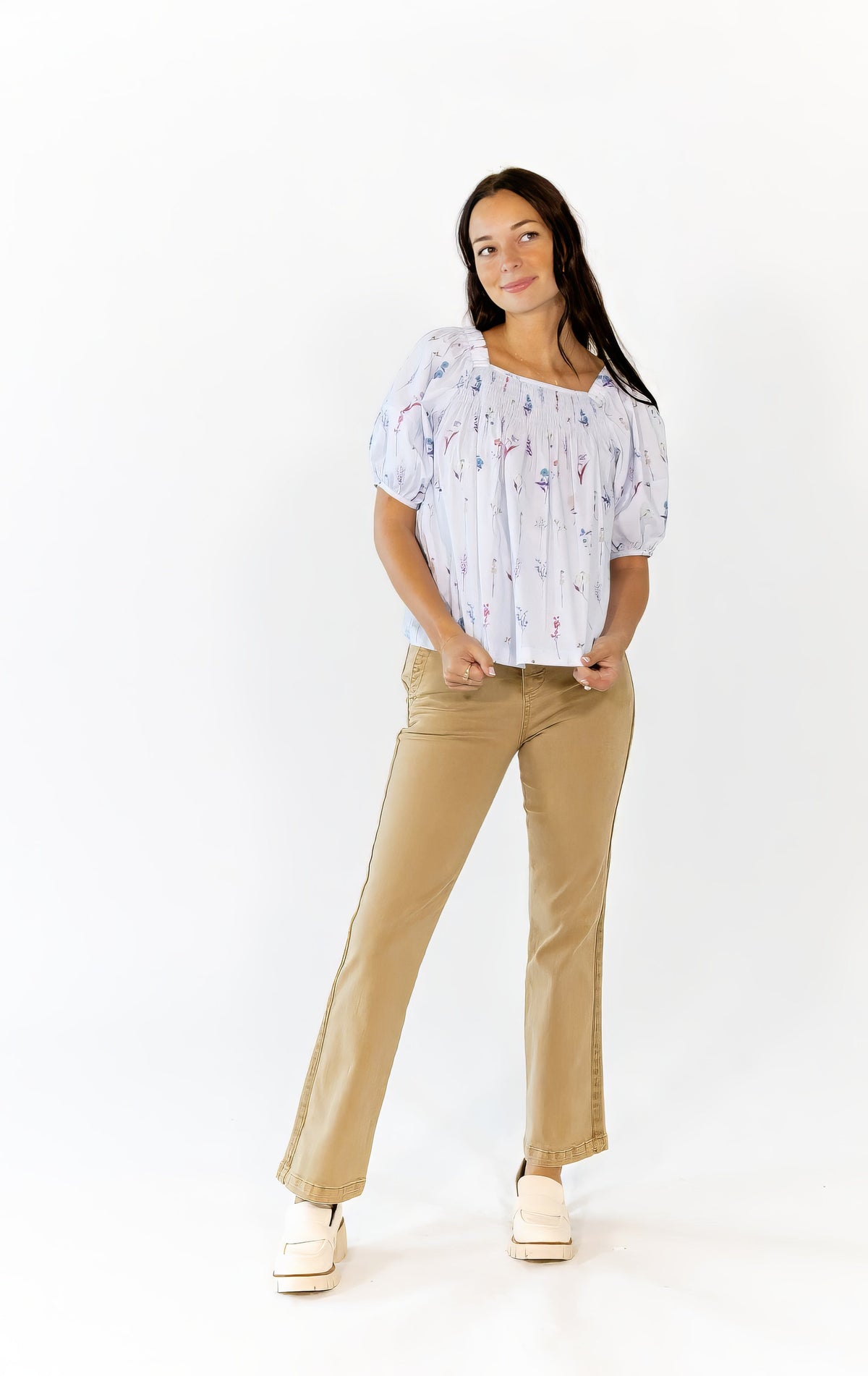 Reina Smocked Floral top
