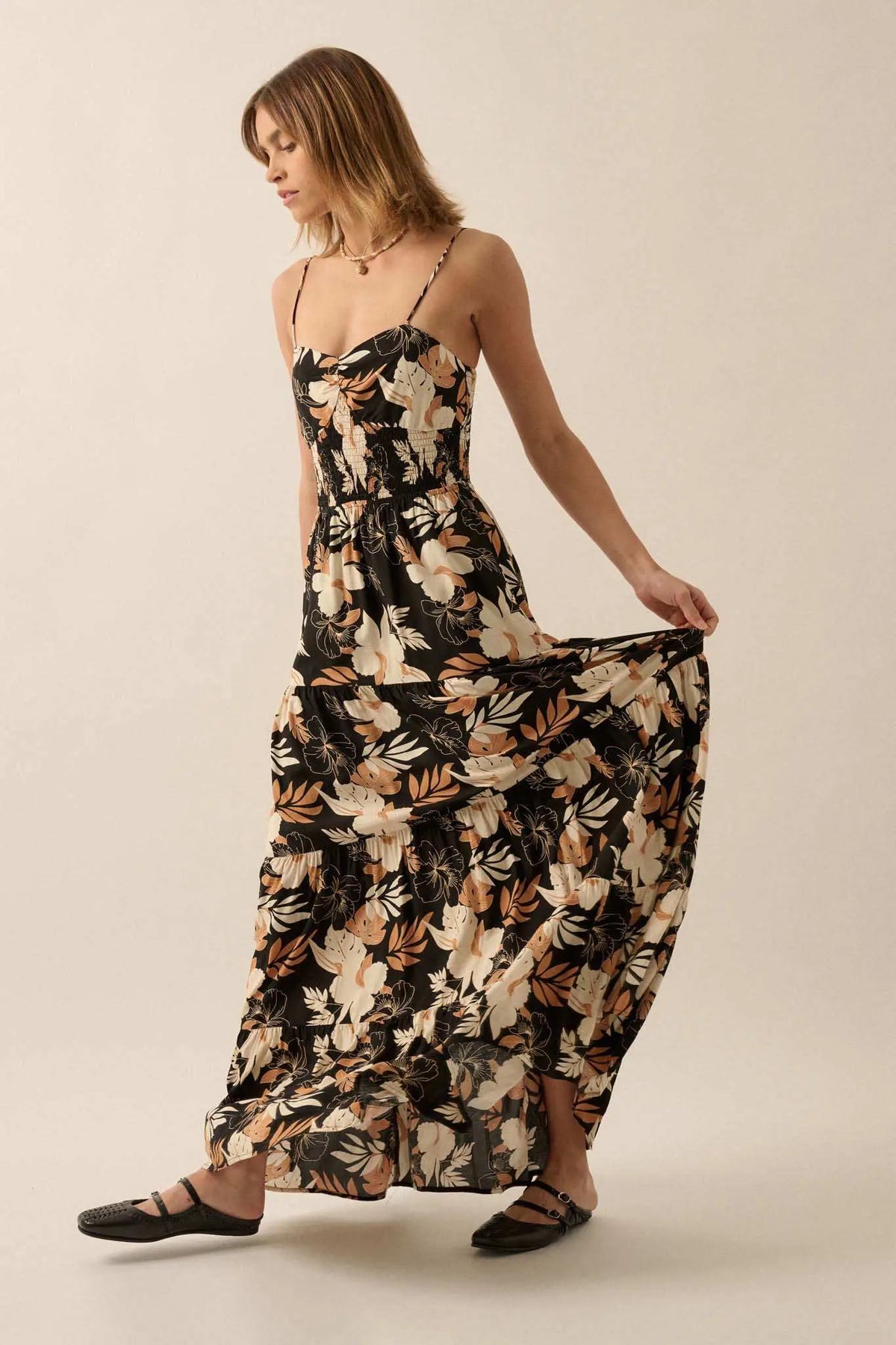 Miami Mama Floral Tiered Ruffle Maxi Sundress