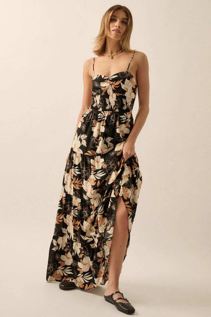 Miami Mama Floral Tiered Ruffle Maxi Sundress