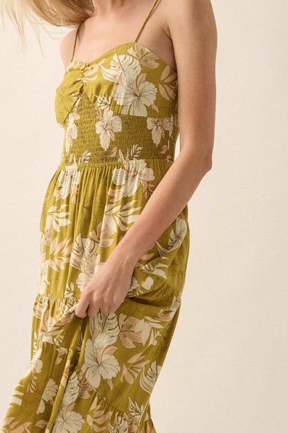 Miami Mama Floral Tiered Ruffle Maxi Sundress