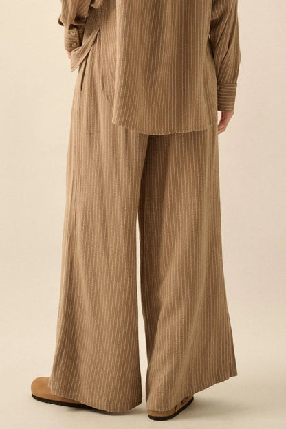 All Lined Up Pinstripe Wide-Leg Drawstring Pants
