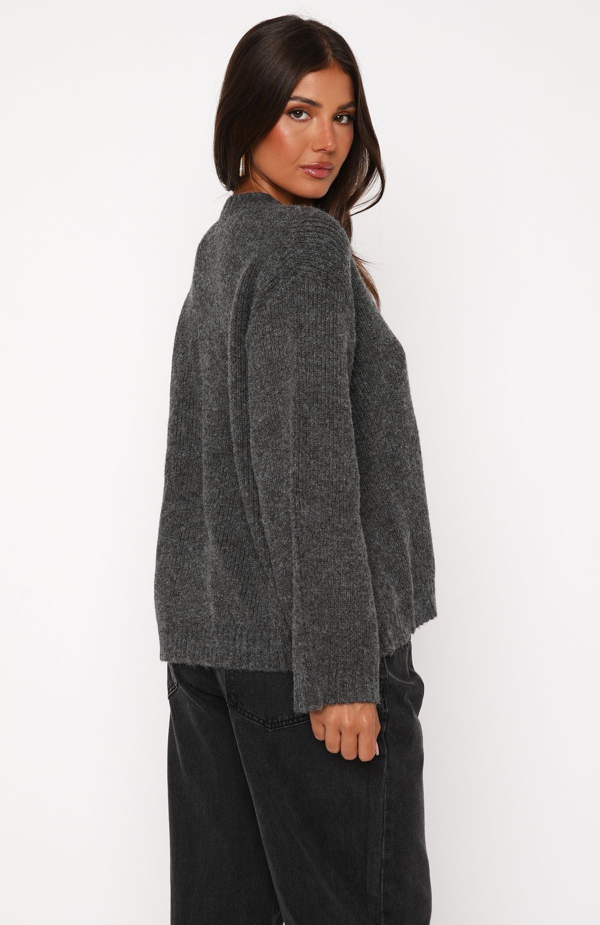 Flashback Knit Cardigan Charcoal