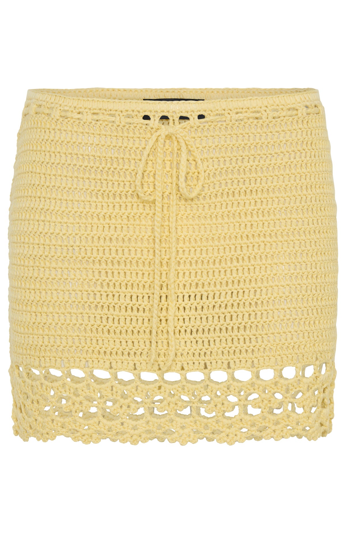 Don't Ask Me That Crochet Mini Skirt Lemon
