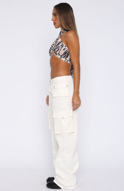 Can't Compete Cargo Pants Off White
