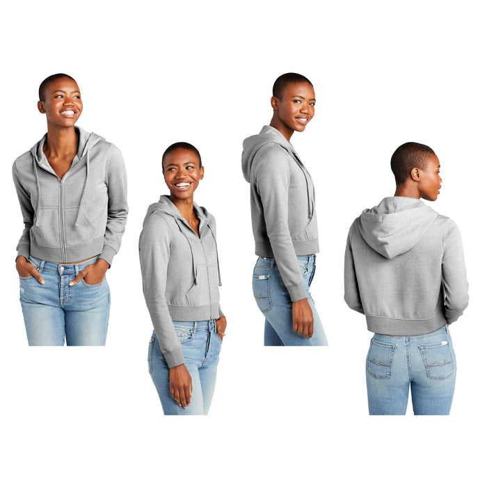 Alpha Chi Omega Cropped Zip Up Hoodie