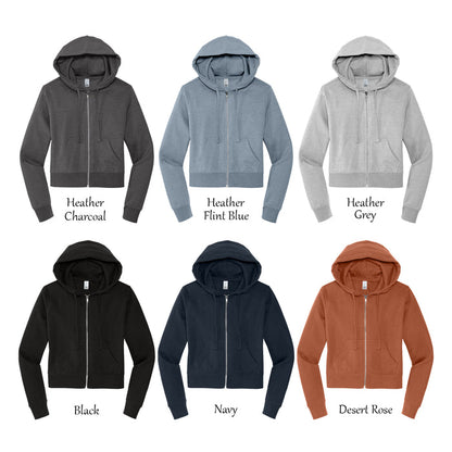 Alpha Delta Pi Cropped Zip Up Hoodie