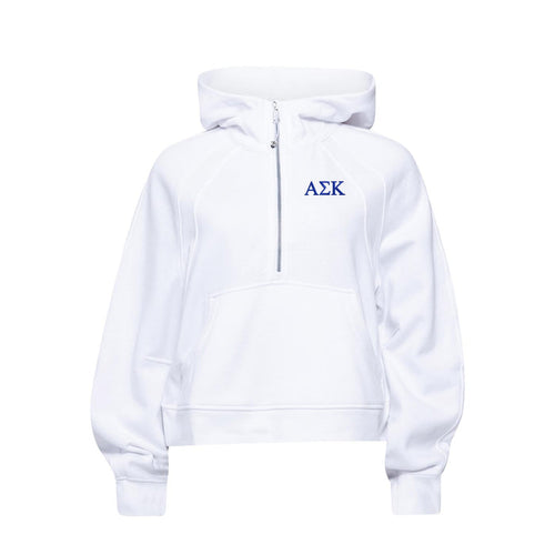 Alpha Sigma Kappa lululemon Scuba Oversized Half-Zip Hoodie - White