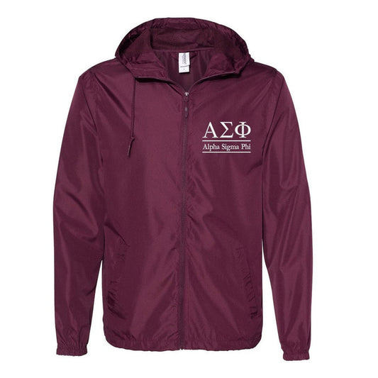 Alpha Sigma Phi Full Zip Windbreaker