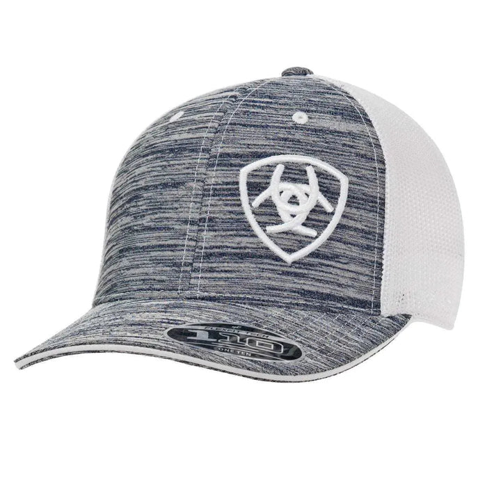 ARIAT Heather Offset Shield (Grey/White) - Trucker Cap - Hatcountry
