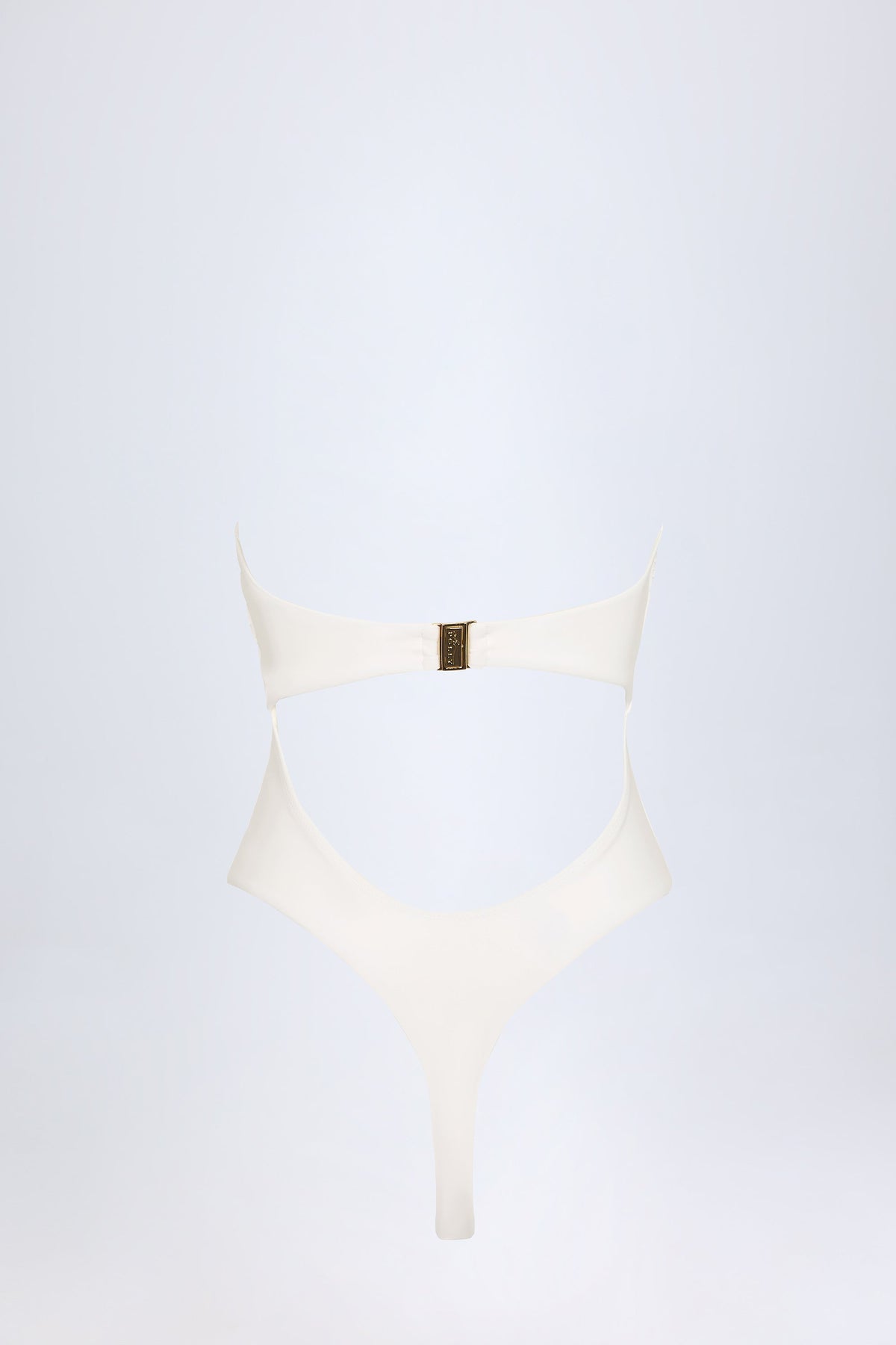 Cut-Out Hardware-Detail Swimsuit in White
