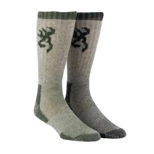 Browning Boot 2-Pack ( Olive / Black ) - Heavyweight Wool Socks - Hatcountry