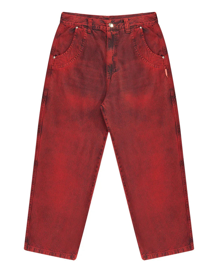 CALÇA JEANS CURVALÍNEA DOUBLE HAND VERMELHA - Four Street